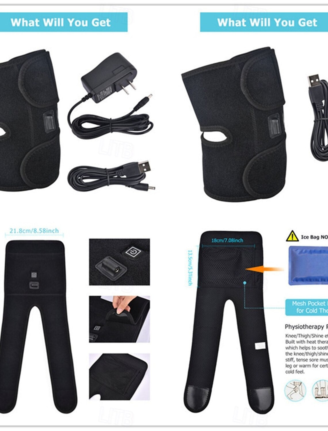 Electric heating knee pad